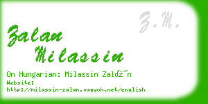 zalan milassin business card